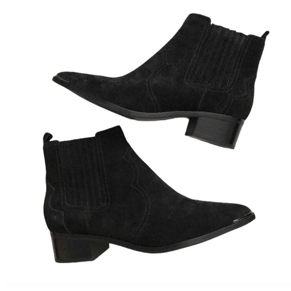 NEW Marc Fisher Yohani suede black booties 7 - Picture 5 of 13